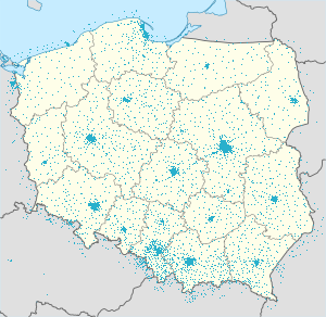 Mapa mesta Poľsko so značkami pre jednotlivých podporovateľov